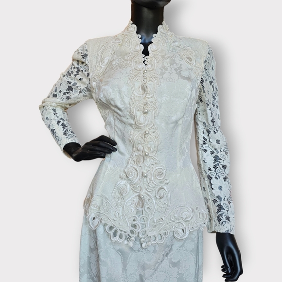 Vintage Jessica McClintock Courthouse Wedding Jacket/Skirt - Picture 6 of 15